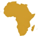 Silhouette map of the African continent
